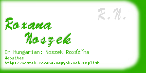roxana noszek business card